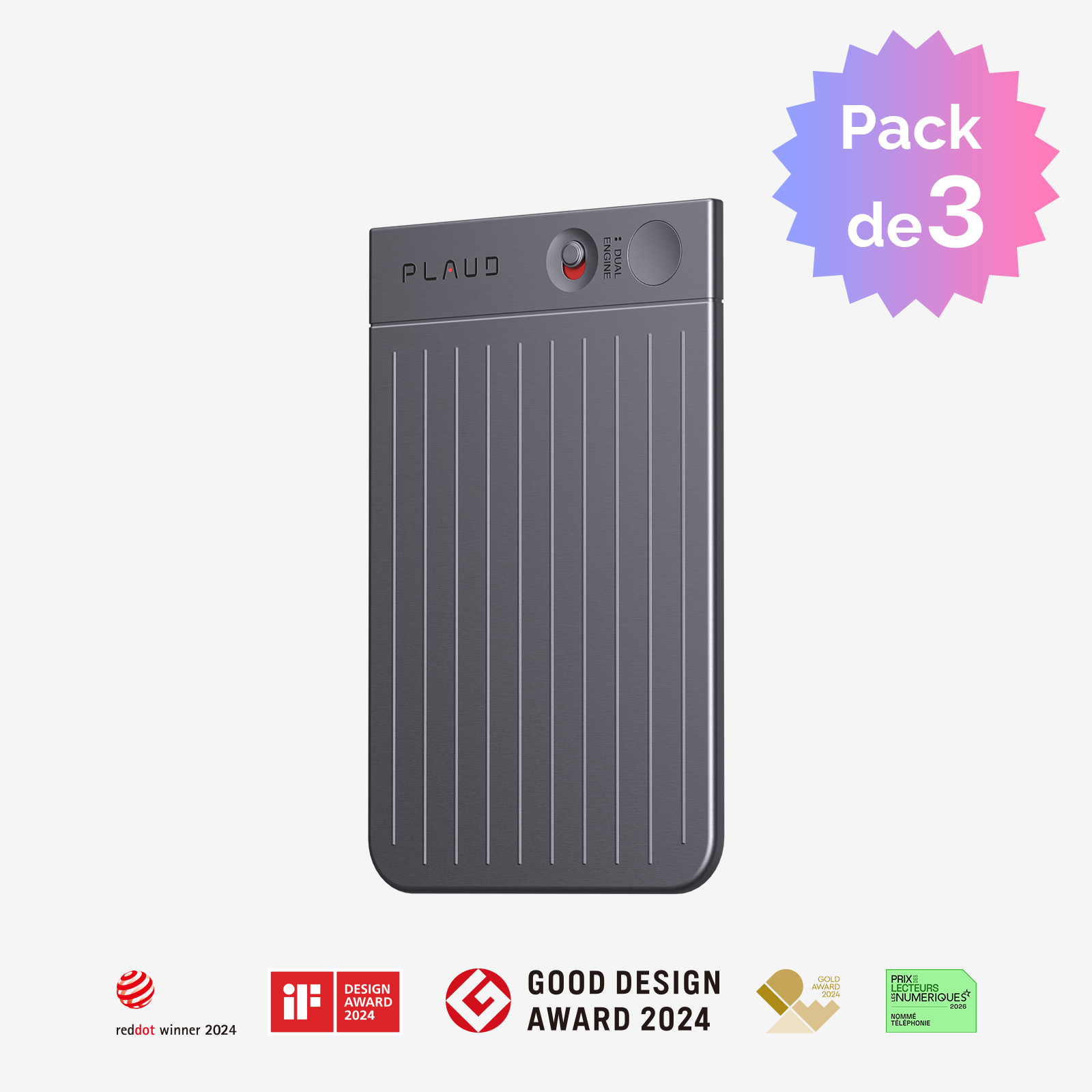 Grabadora de voz con IA PLAUD NOTE | Pack de 3