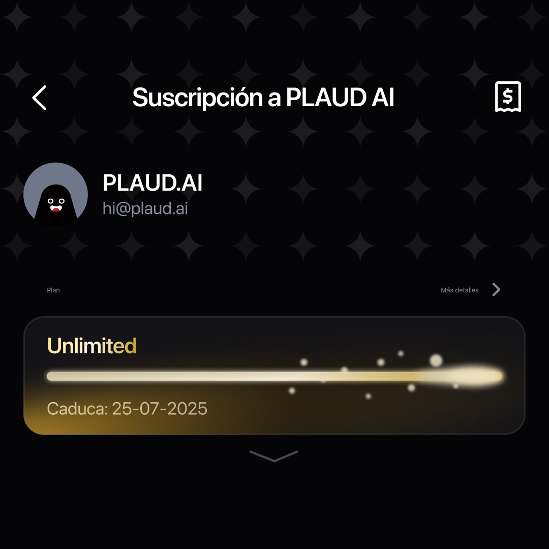 Suscripción ilimitado anual a PLAUD AI